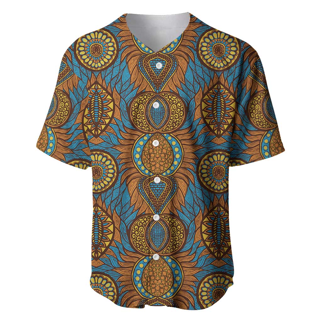 Tribal Earth African Ankara Pattern Baseball Jersey