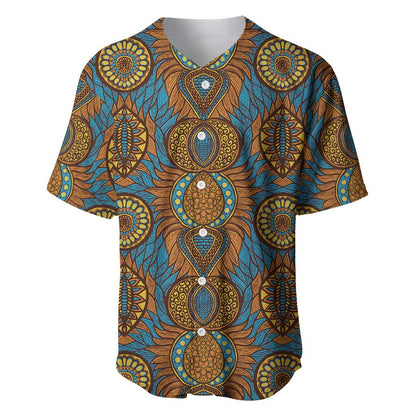 Tribal Earth African Ankara Pattern Baseball Jersey