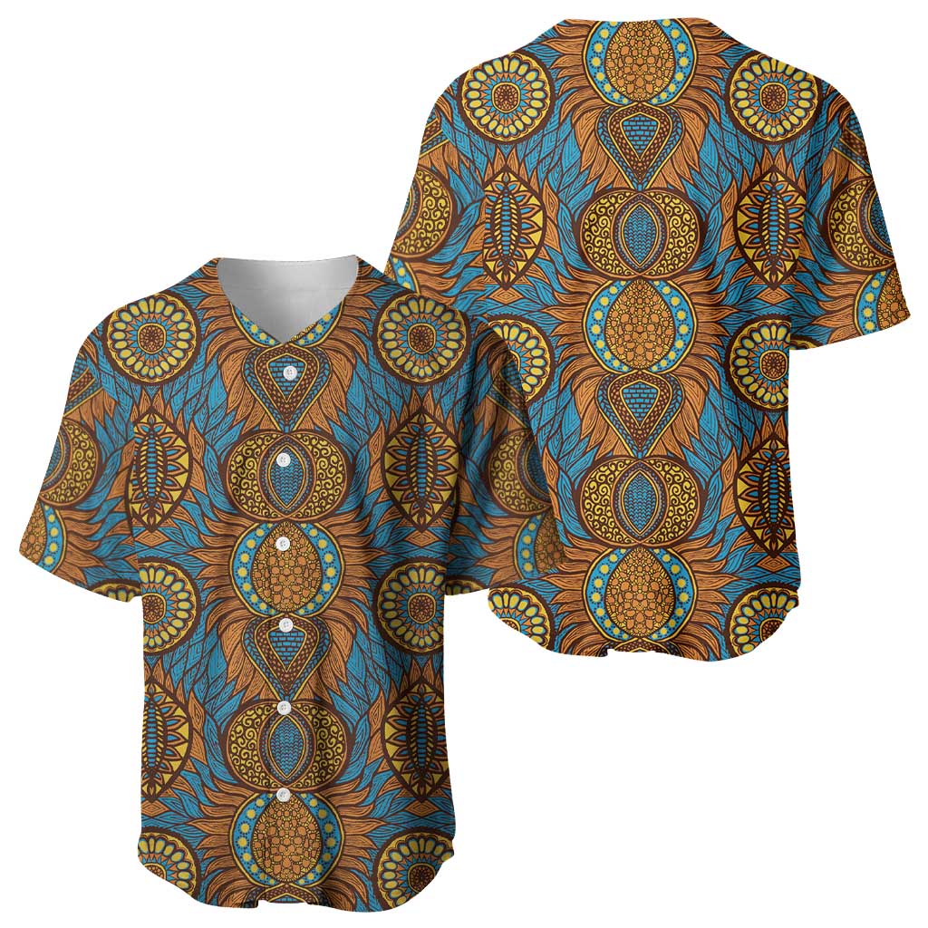 Tribal Earth African Ankara Pattern Baseball Jersey