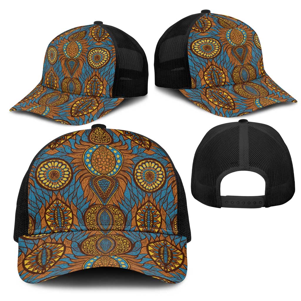 Tribal Earth African Ankara Pattern Baseball Net Cap