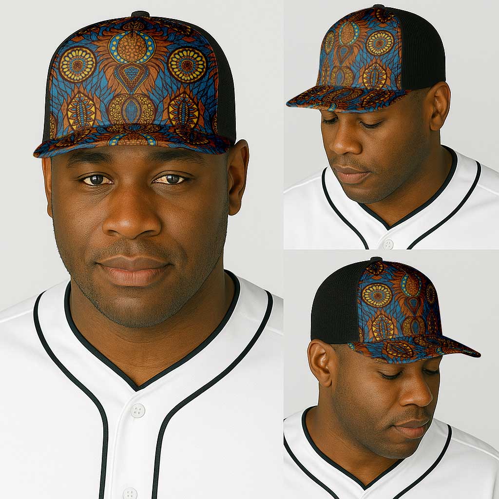 Tribal Earth African Ankara Pattern Baseball Net Cap