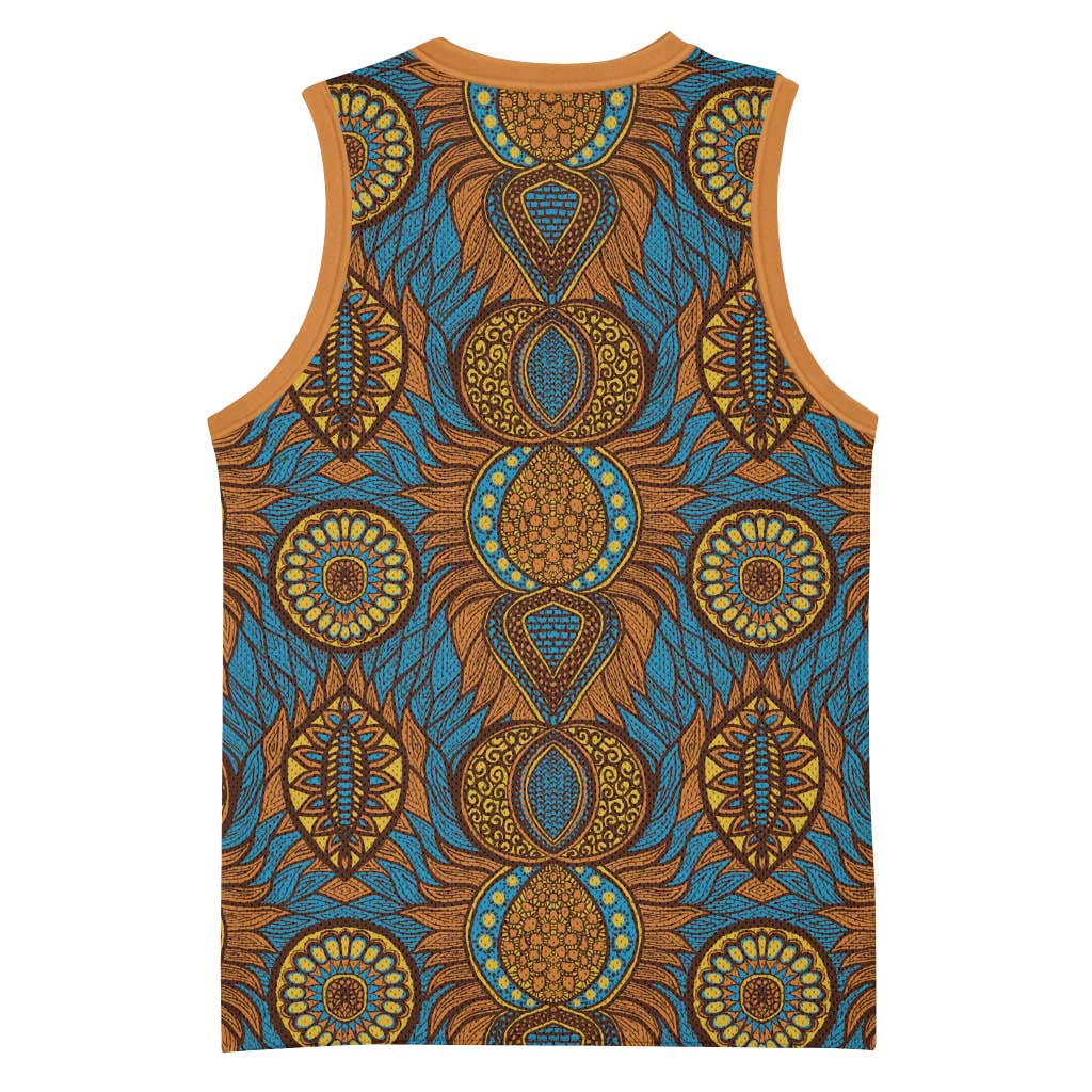 Tribal Earth African Ankara Pattern Basketball Jersey