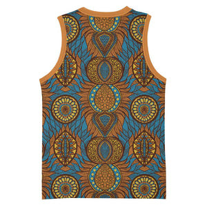 Tribal Earth African Ankara Pattern Basketball Jersey