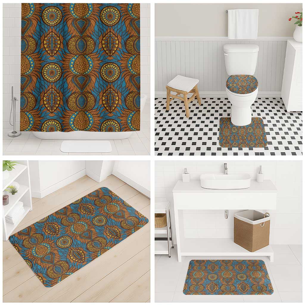 Tribal Earth African Ankara Pattern Bathroom Set