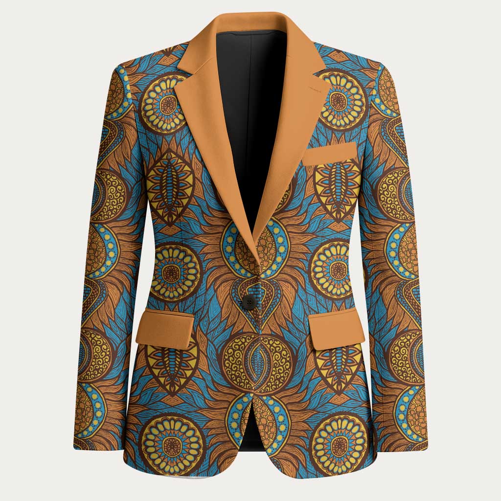 Tribal Earth African Ankara Pattern Blazer