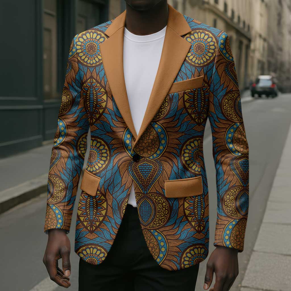 Tribal Earth African Ankara Pattern Blazer