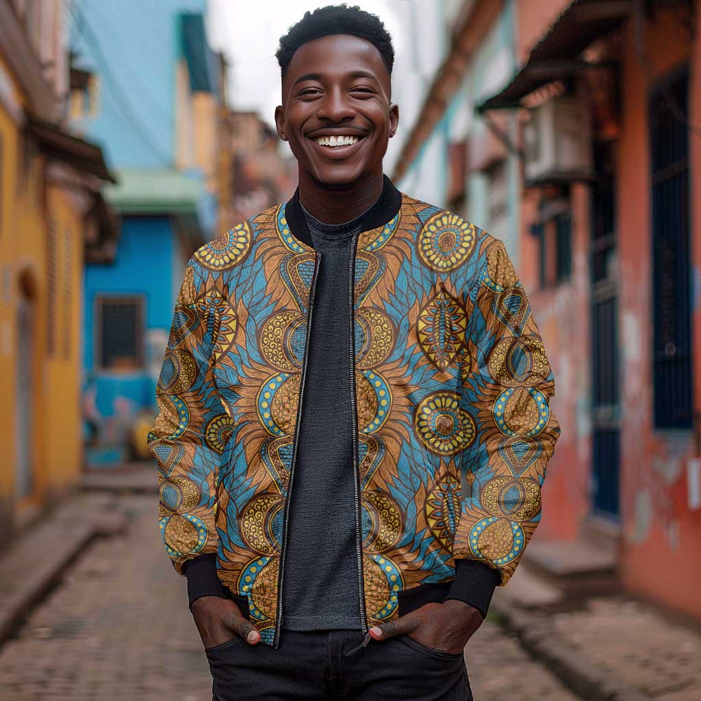 Tribal Earth African Ankara Pattern Bomber Jacket