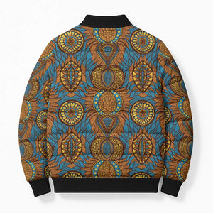 Tribal Earth African Ankara Pattern Bomber Puffer Jacket
