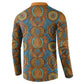 Tribal Earth African Ankara Pattern Button Sweatshirt