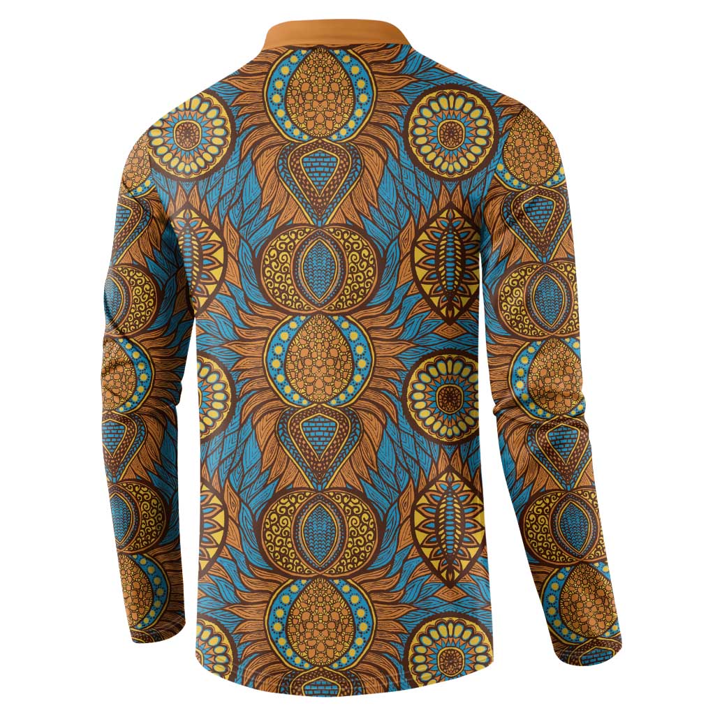 Tribal Earth African Ankara Pattern Button Sweatshirt