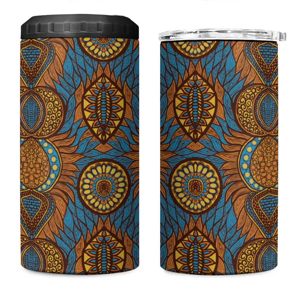 Tribal Earth African Ankara Pattern 4 in 1 Can Cooler Tumbler