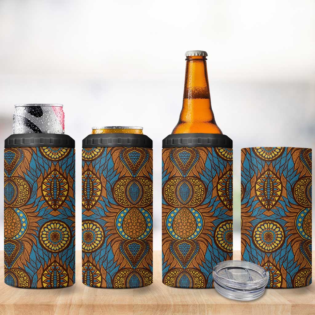 Tribal Earth African Ankara Pattern 4 in 1 Can Cooler Tumbler
