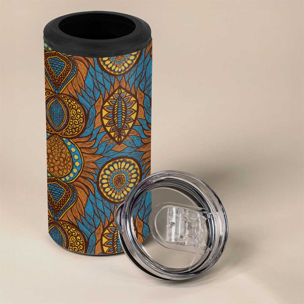 Tribal Earth African Ankara Pattern 4 in 1 Can Cooler Tumbler