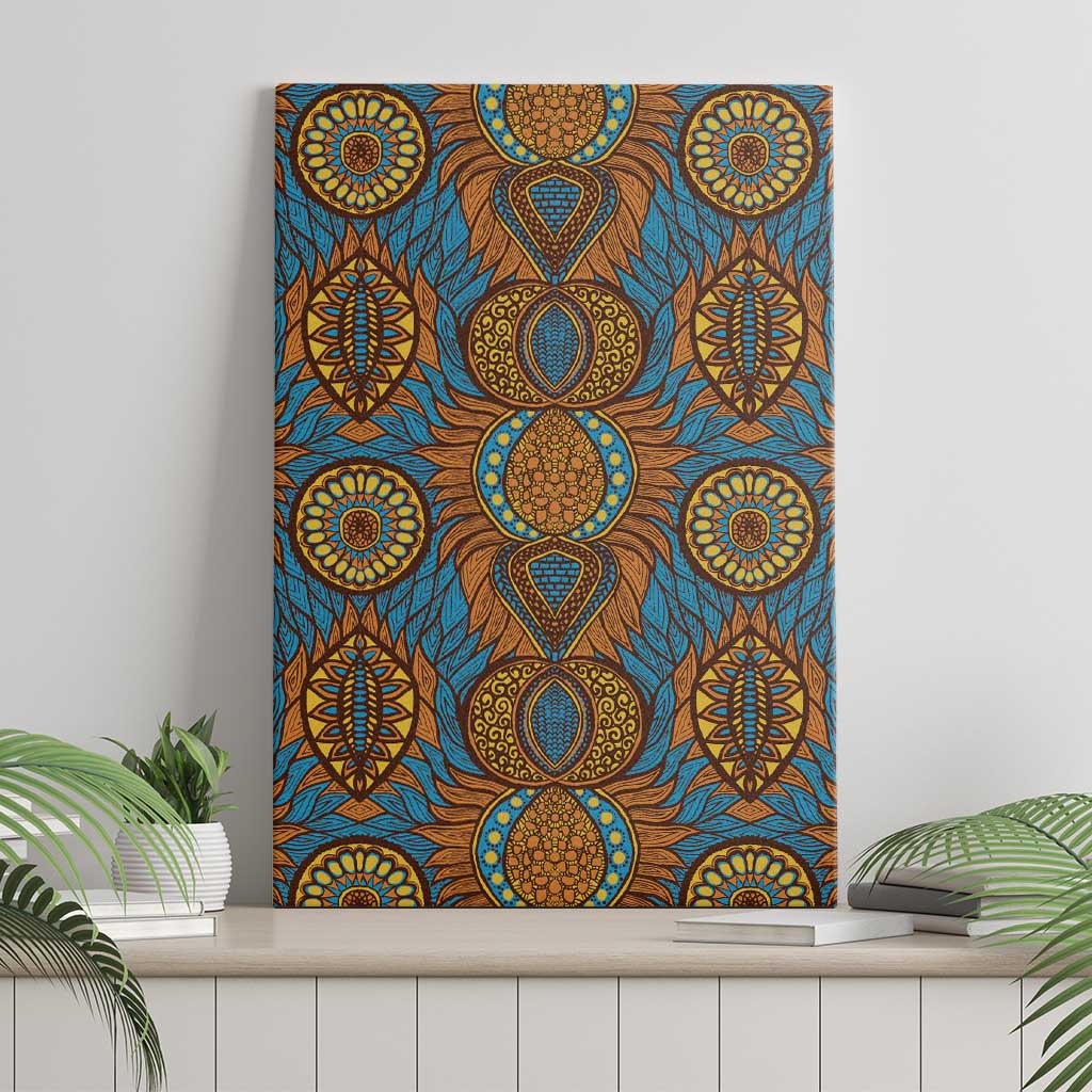 Tribal Earth African Ankara Pattern Canvas Wall Art