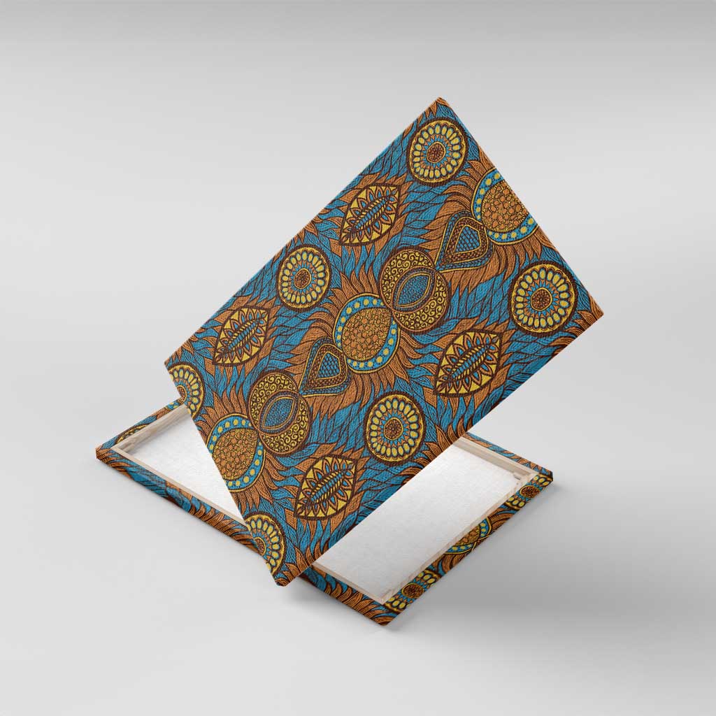Tribal Earth African Ankara Pattern Canvas Wall Art
