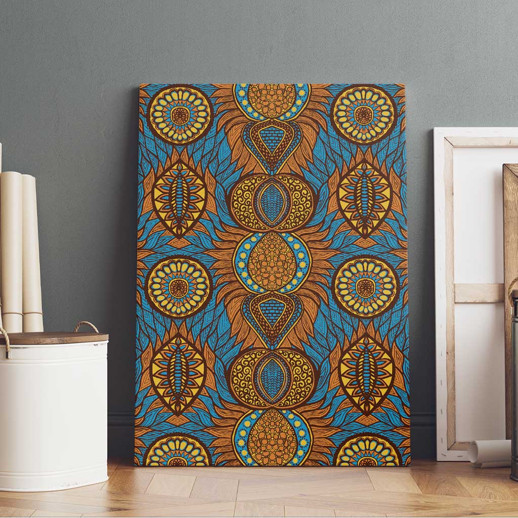 Tribal Earth African Ankara Pattern Canvas Wall Art