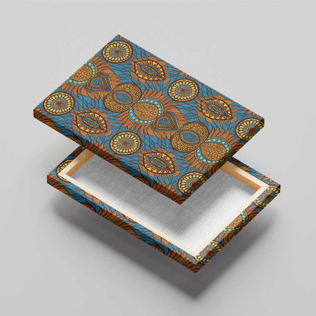 Tribal Earth African Ankara Pattern Canvas Wall Art