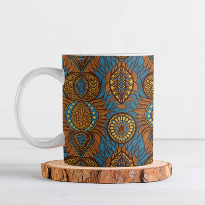 Tribal Earth African Ankara Pattern Ceramic Mug