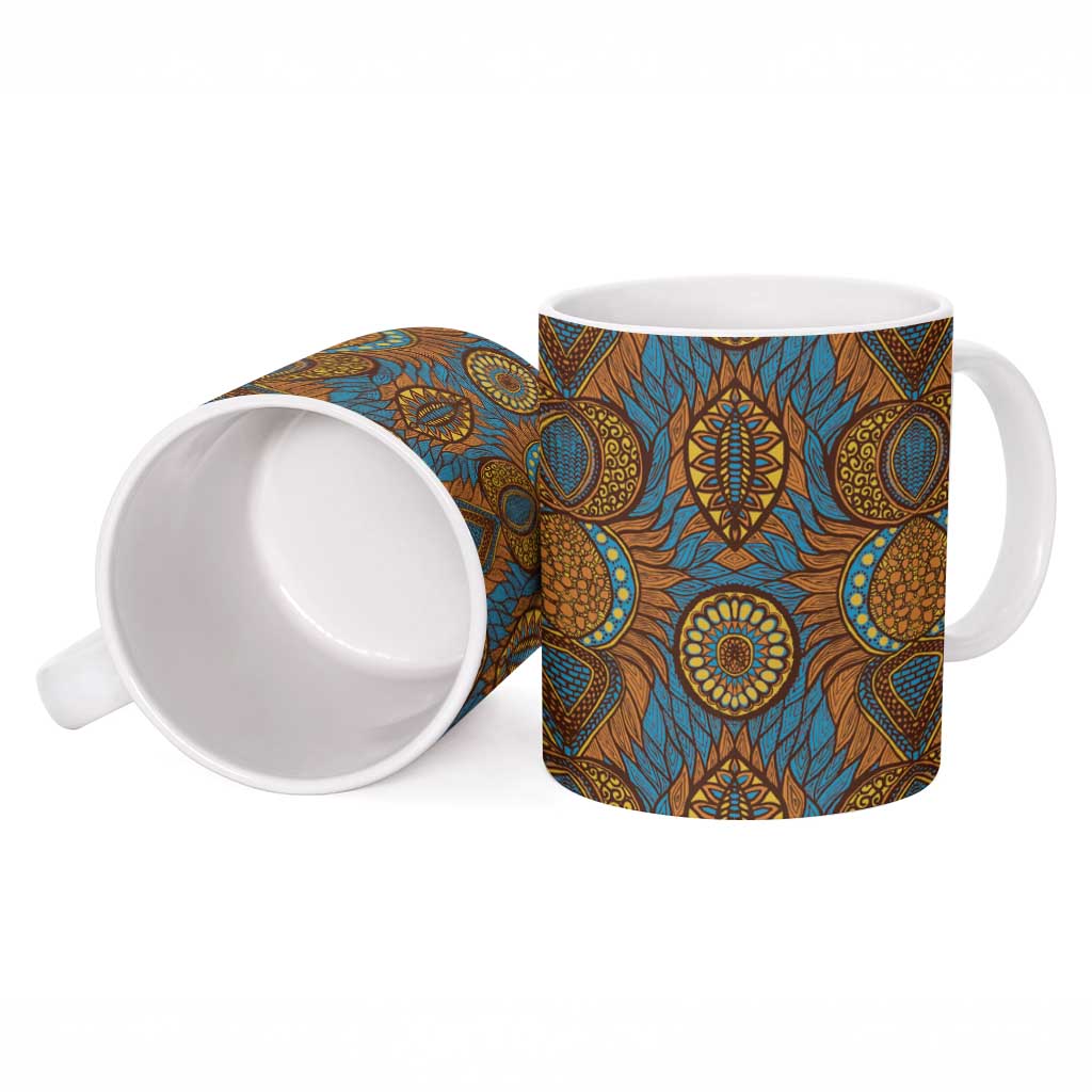 Tribal Earth African Ankara Pattern Ceramic Mug