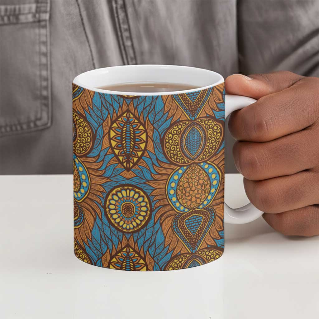 Tribal Earth African Ankara Pattern Ceramic Mug