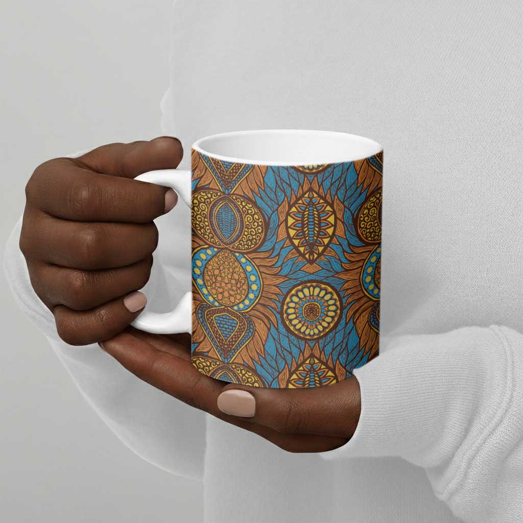 Tribal Earth African Ankara Pattern Ceramic Mug