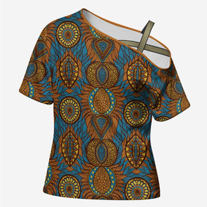 Tribal Earth African Ankara Pattern Cross Shoulder Shirt