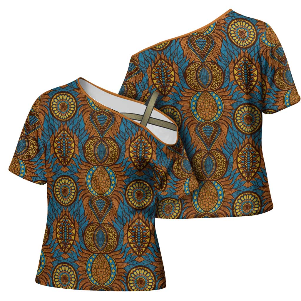 Tribal Earth African Ankara Pattern Cross Shoulder Shirt