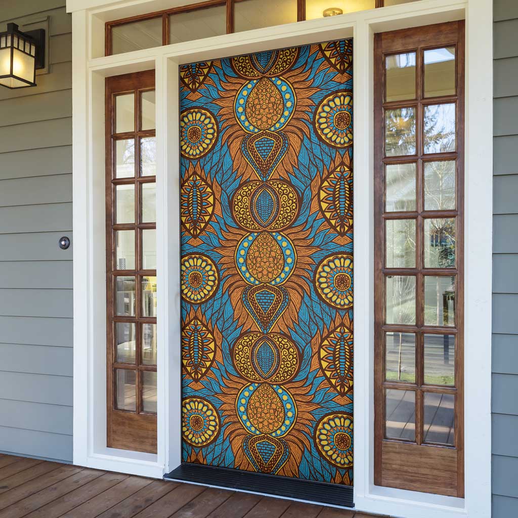 Tribal Earth African Ankara Pattern Door Cover