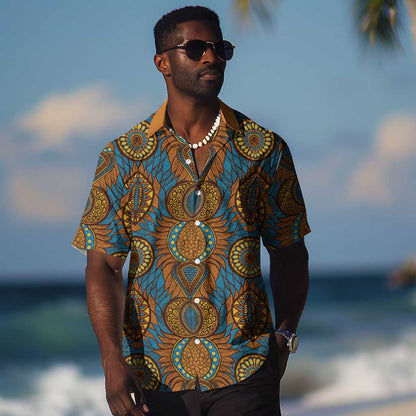 Tribal Earth African Ankara Pattern Hawaiian Shirt