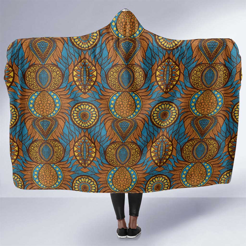 Tribal Earth African Ankara Pattern Hooded Blanket