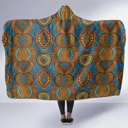 Tribal Earth African Ankara Pattern Hooded Blanket