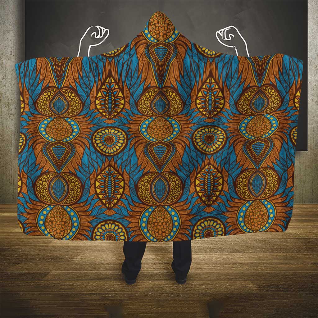 Tribal Earth African Ankara Pattern Hooded Blanket