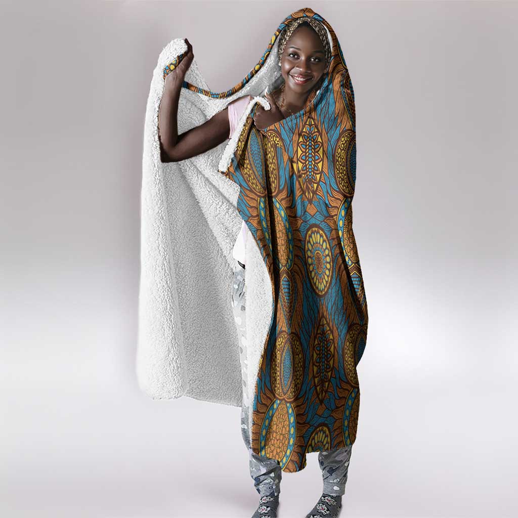 Tribal Earth African Ankara Pattern Hooded Blanket