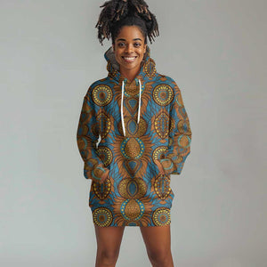 Tribal Earth African Ankara Pattern Hoodie Dress