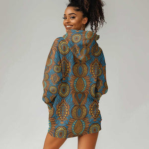 Tribal Earth African Ankara Pattern Hoodie Dress