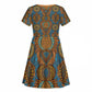 Tribal Earth African Ankara Pattern Kid Short Sleeve Dress