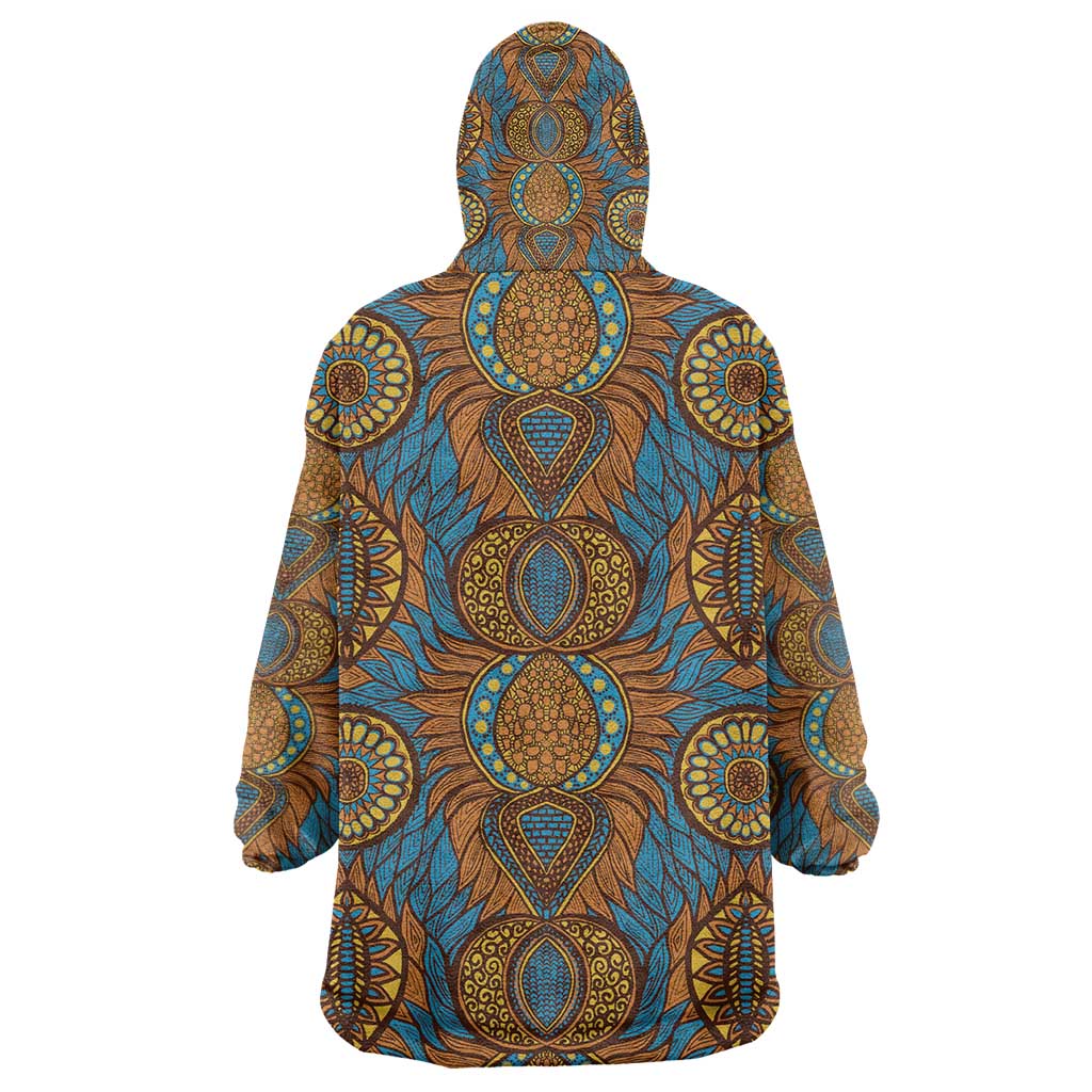 Tribal Earth African Ankara Pattern Kid Wearable Blanket Hoodie