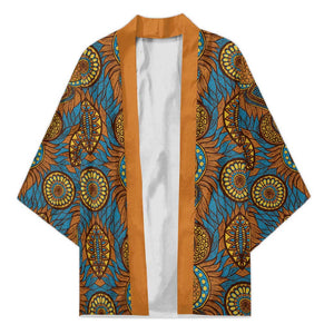 Tribal Earth African Ankara Pattern Kimono