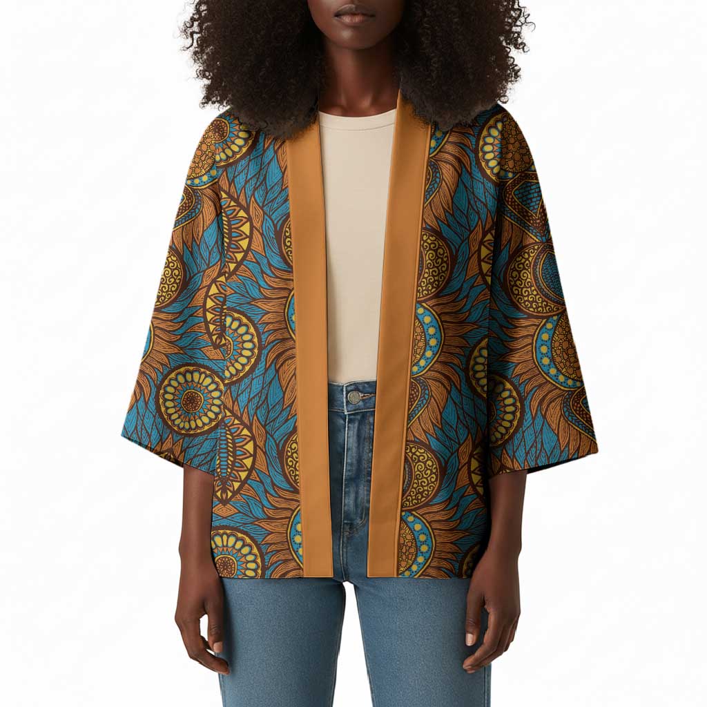Tribal Earth African Ankara Pattern Kimono