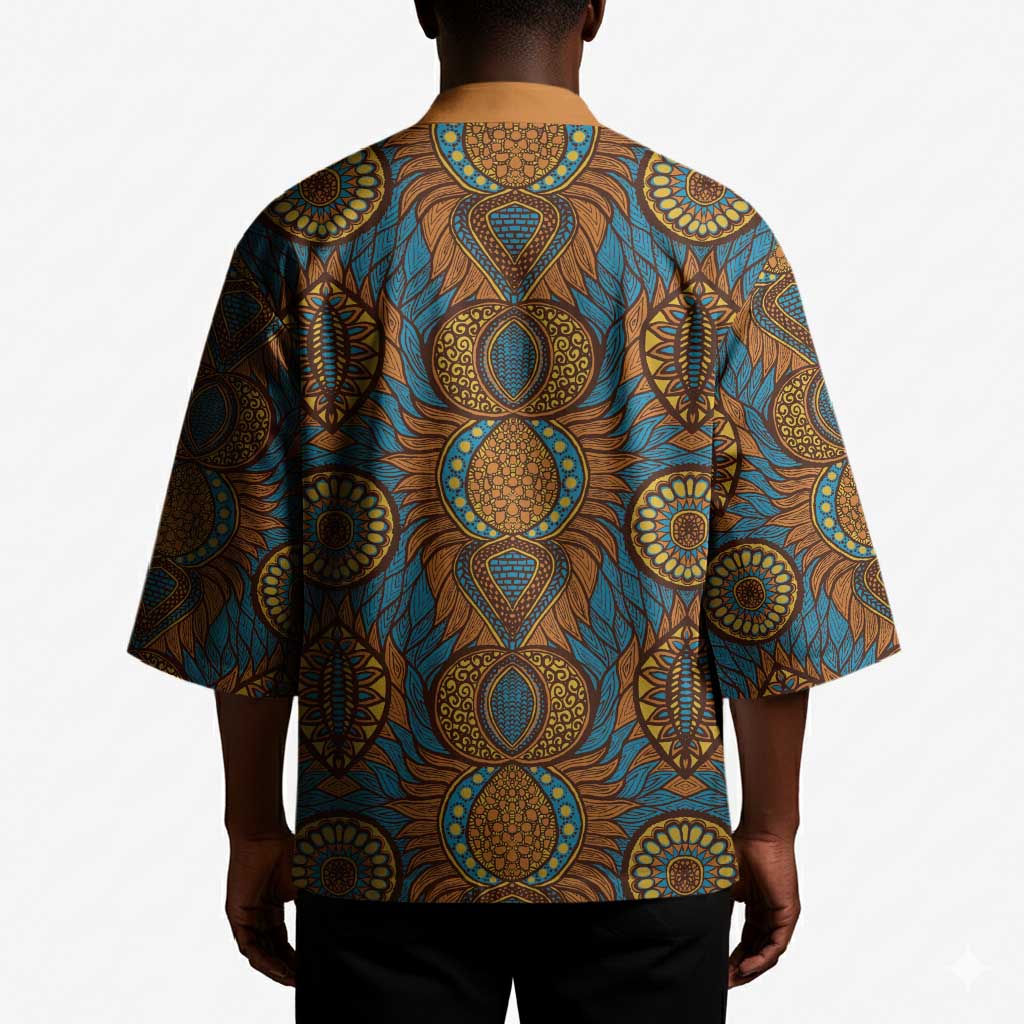 Tribal Earth African Ankara Pattern Kimono