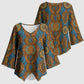 Tribal Earth African Ankara Pattern Kimono Sleeve Blouse