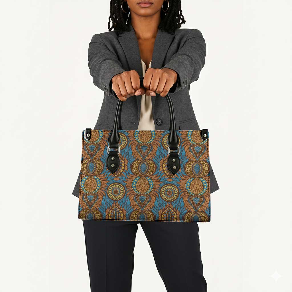 Tribal Earth African Ankara Pattern Leather Bag