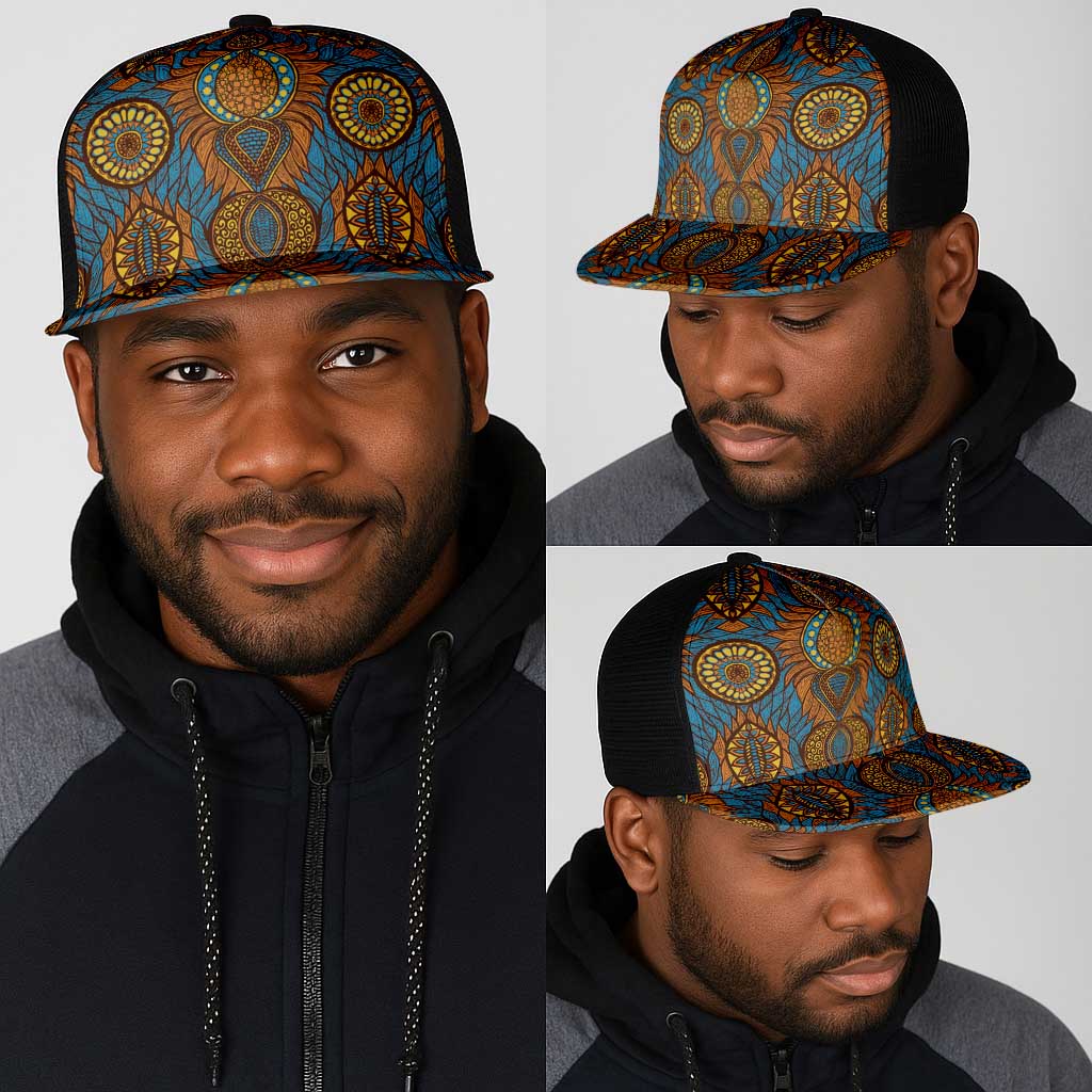 Tribal Earth African Ankara Pattern Mesh Trucker Cap