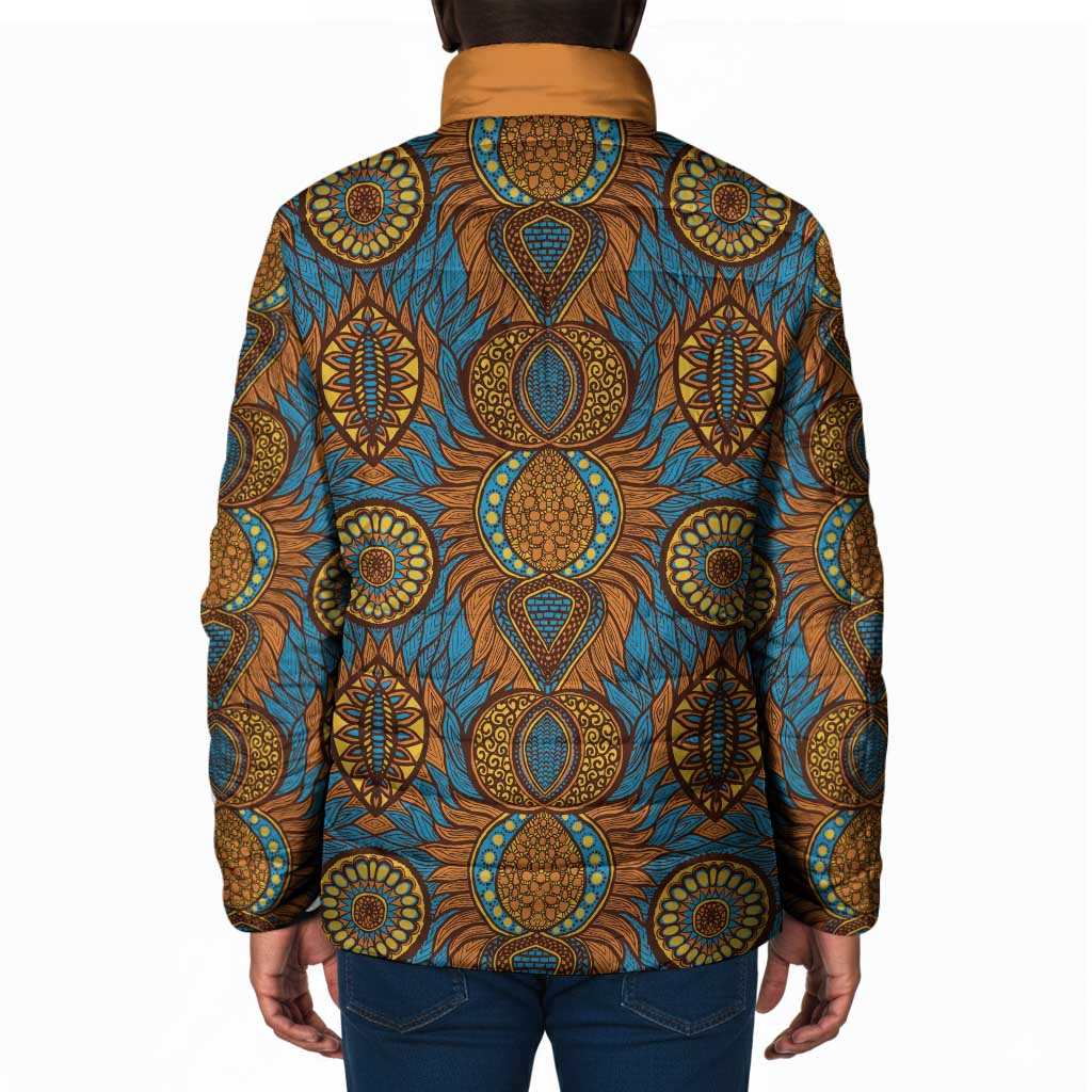 Tribal Earth African Ankara Pattern Padded Jacket