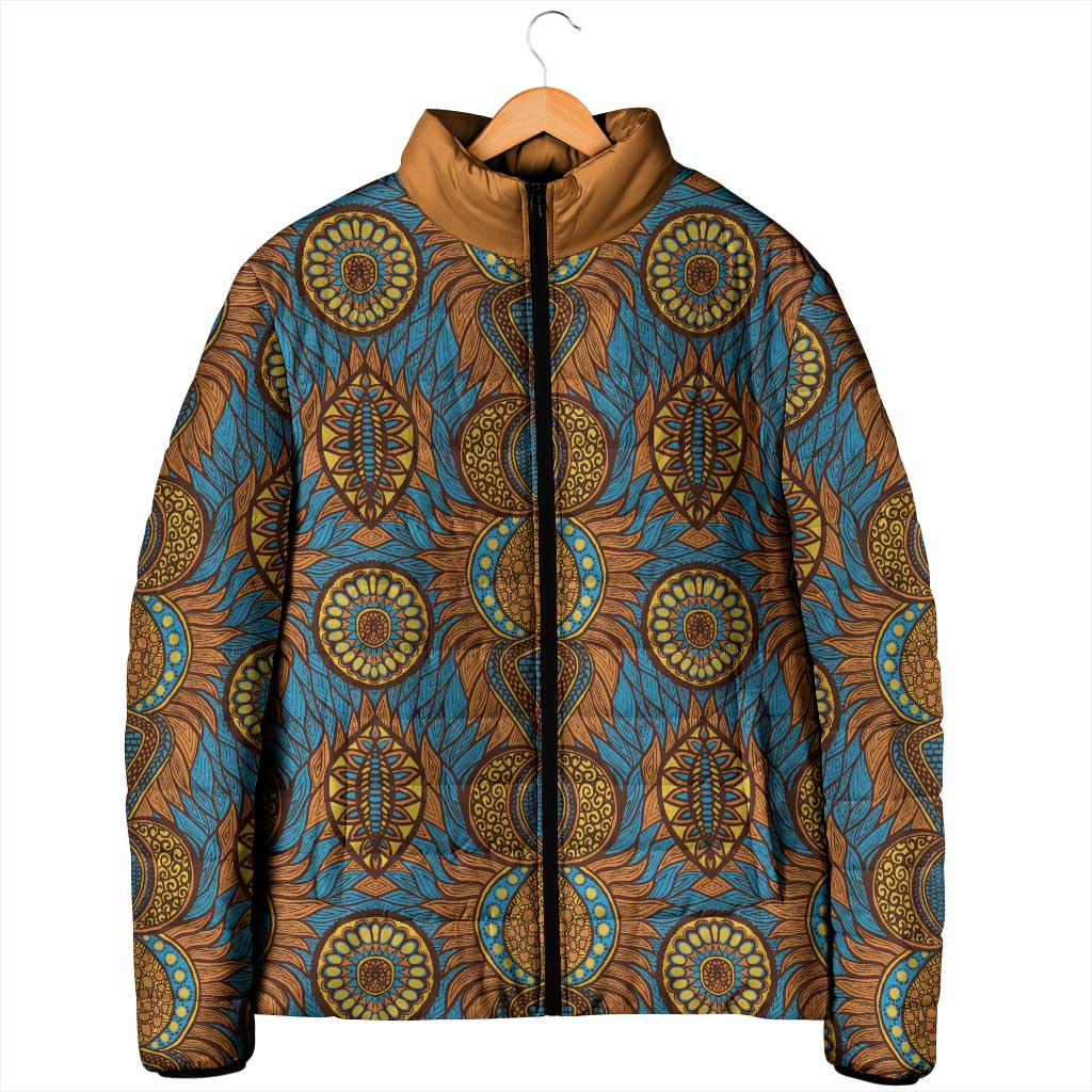 Tribal Earth African Ankara Pattern Padded Jacket