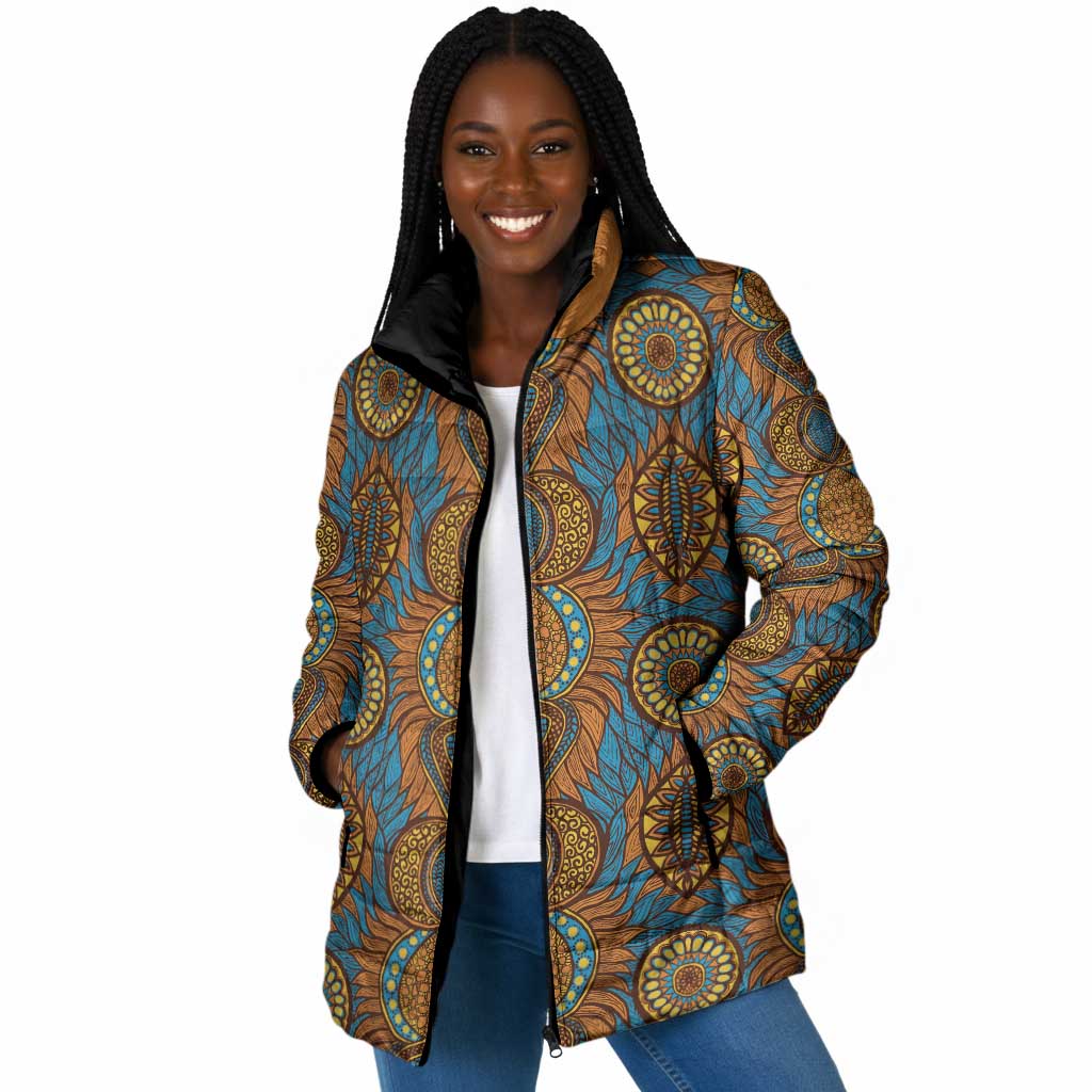 Tribal Earth African Ankara Pattern Padded Jacket