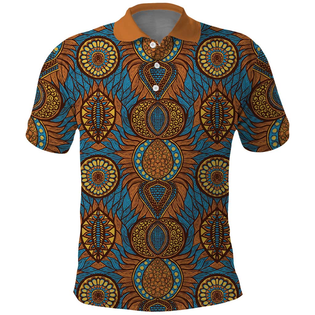 Tribal Earth African Ankara Pattern Polo Shirt