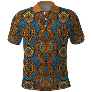Tribal Earth African Ankara Pattern Polo Shirt