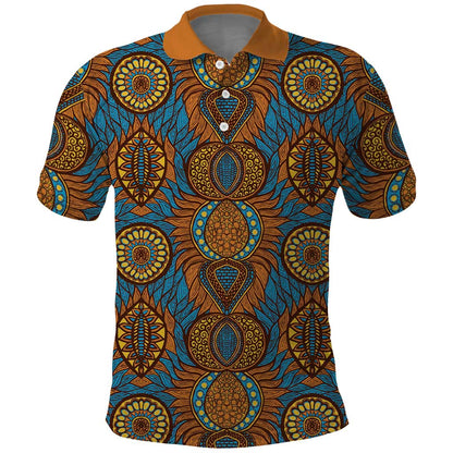 Tribal Earth African Ankara Pattern Polo Shirt