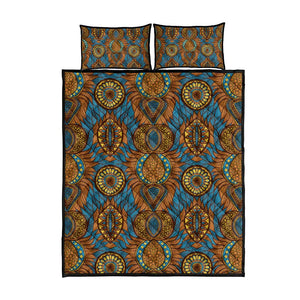 Tribal Earth African Ankara Pattern Quilt Bed Set